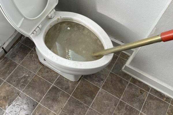 clogged toilet